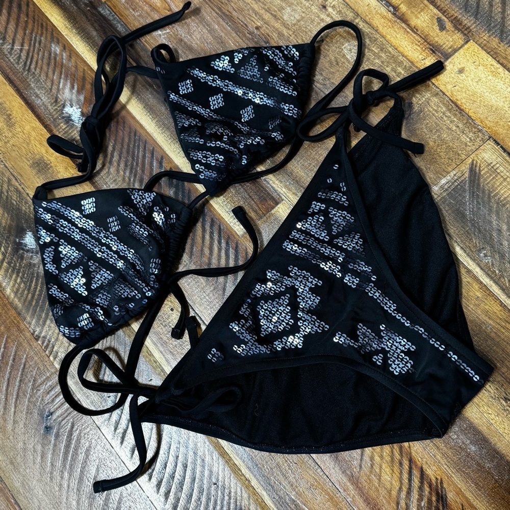 Charcole Sequin Bikini - Picture 5 of 12